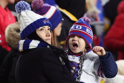 Nice Necklace There Little Guy. Thanks For Cheering on Your Buffalo Bills!