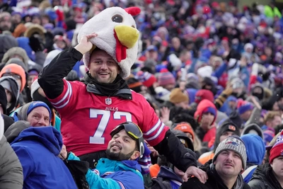 Chick-Fill-A Fan Ben Hartwight From Spencerport Clucked His Approval of The Bills 2nd INT of The Game