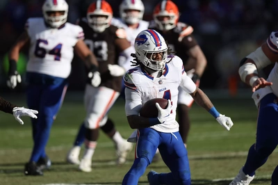The legs of James Cook carried the Bills to a successful first half against the Browns.