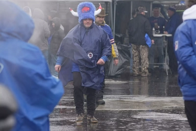 The Grand Poobah of the Erie County Buffalo Lodge makes his way to the Stadium Gate to hold court for one of the last times in the old stadium.