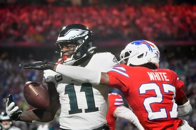 Tre White Denied AJ Brown This Catch in The 2nd Quarter
