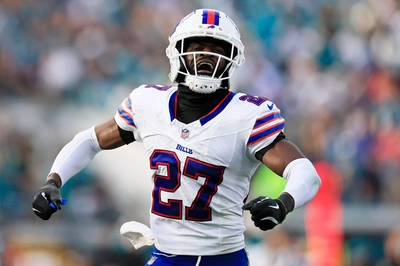My choice for Bills Comeback Player of the Year, Tre'Davious White, looks on in joy as Cole Bishop cradles the late 4th quarter interception that Tre deflected. White saved a TD, and broke up two other passes.