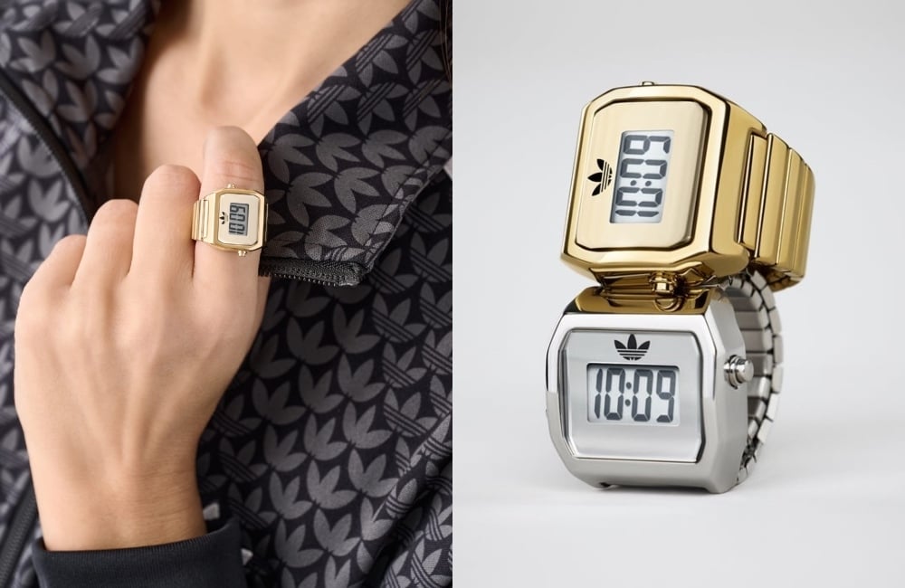 Adidas unveils a digital ring watch that mixes retro digital charm