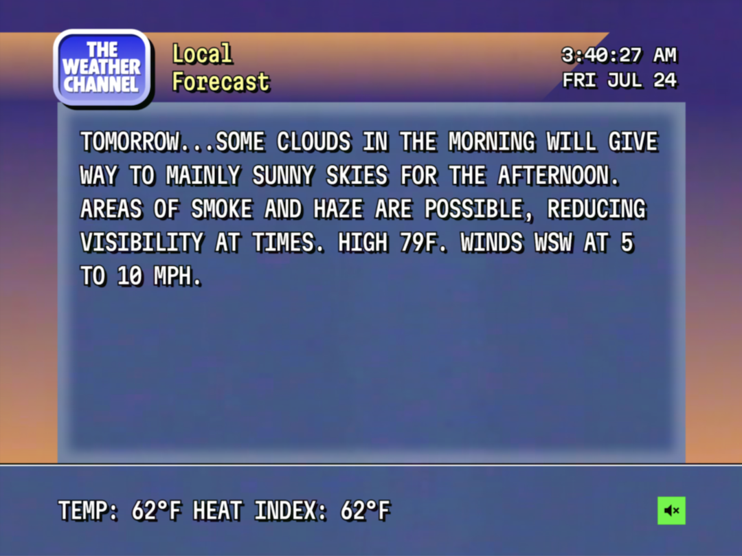 The Weather Channel lets you switch to ’80s-style forecasts while living in the present