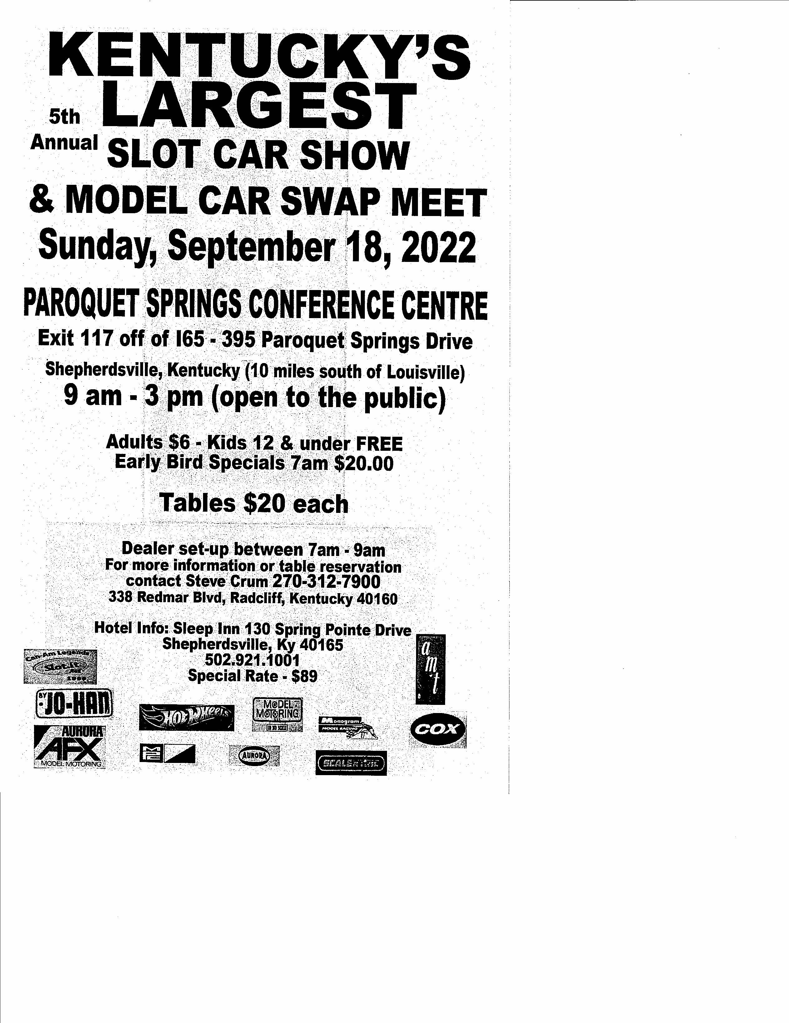 5th Annual Slot Car Show and Model Car Swap Meet