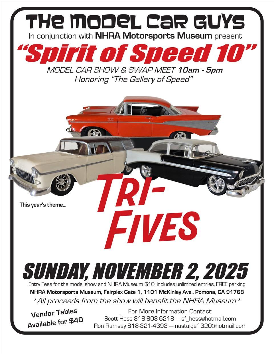 Spirit of Speed 10 - November 2, 2025 at NHRA Motorsport Museum, Pomona, CA
