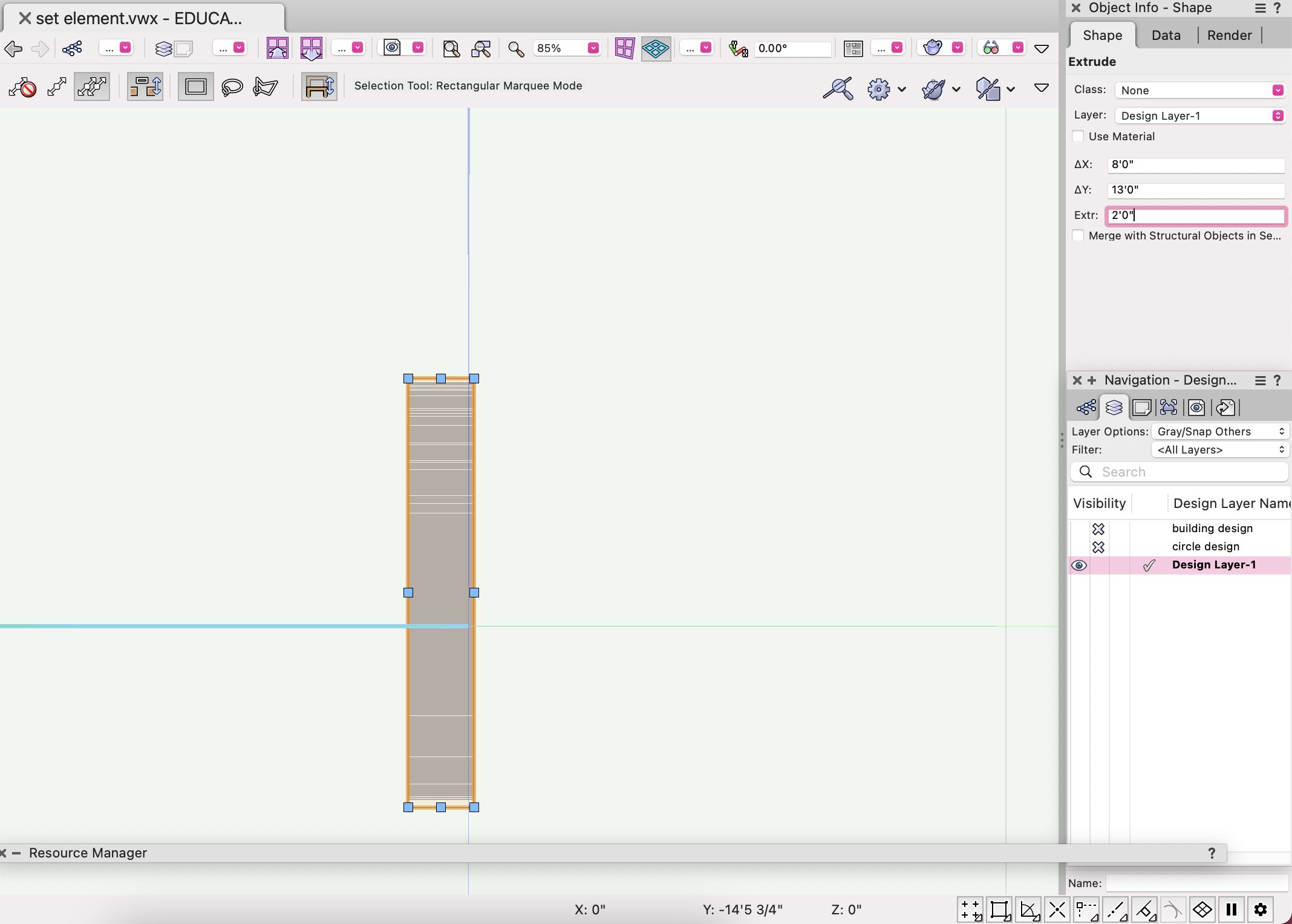 Z axis missing on object to align to working plane